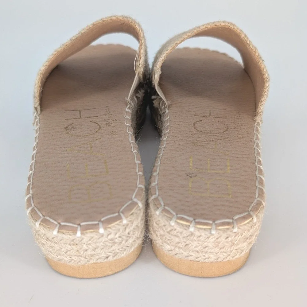 Beach by Matisse Rey Jute Platform Slide Sandal Women 8M Natural Espadrille Boho